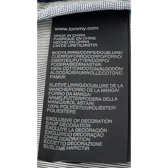 TOMMY HILFIGER SPORT JACKET, MENS, L (42-44), LIGHT BLUE & NAVY BLUE TRIM, LAPEL - Picture 10 of 11